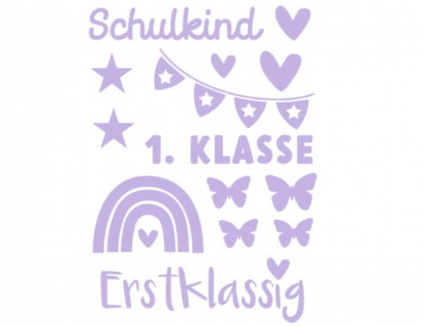 Schulkind Set Bügelbild